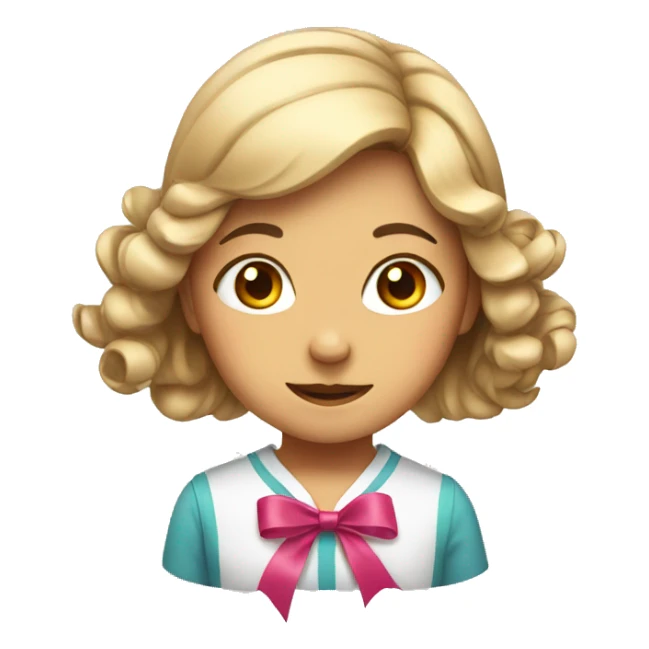 Girl with ribbon sticker