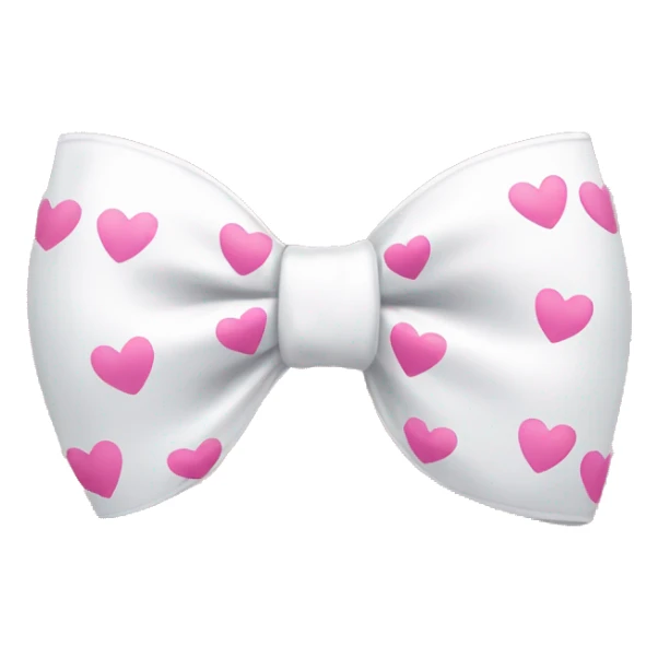 white bow with pink hearts  sticker