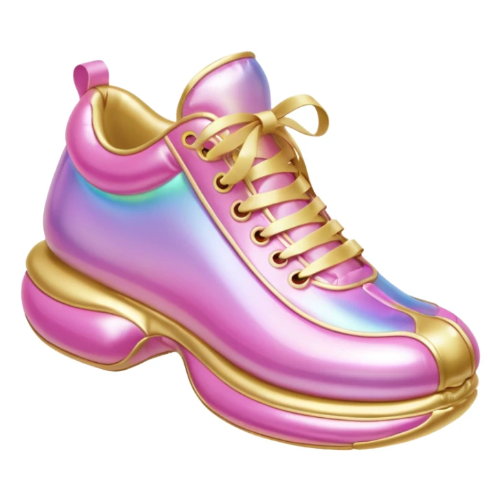 gold rococo kawaii pink inflatable puffy shell shoe sticker