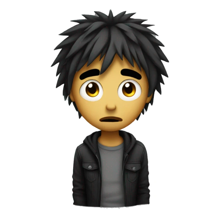Sad emo with choppy hair  sticker