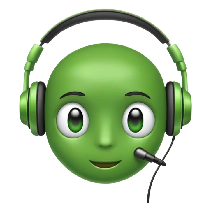 cool green pea with headphones sticker