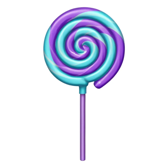 glitter cian and purple lolipop sticker