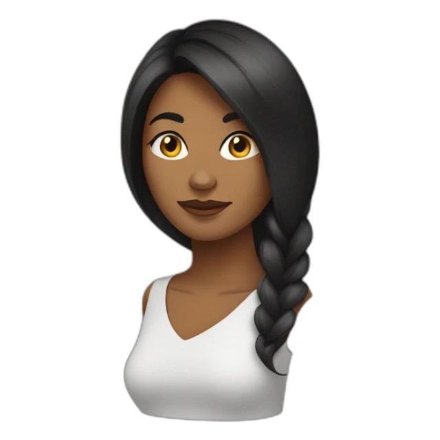 Cara mujer negra con pelo largo moreno sticker
