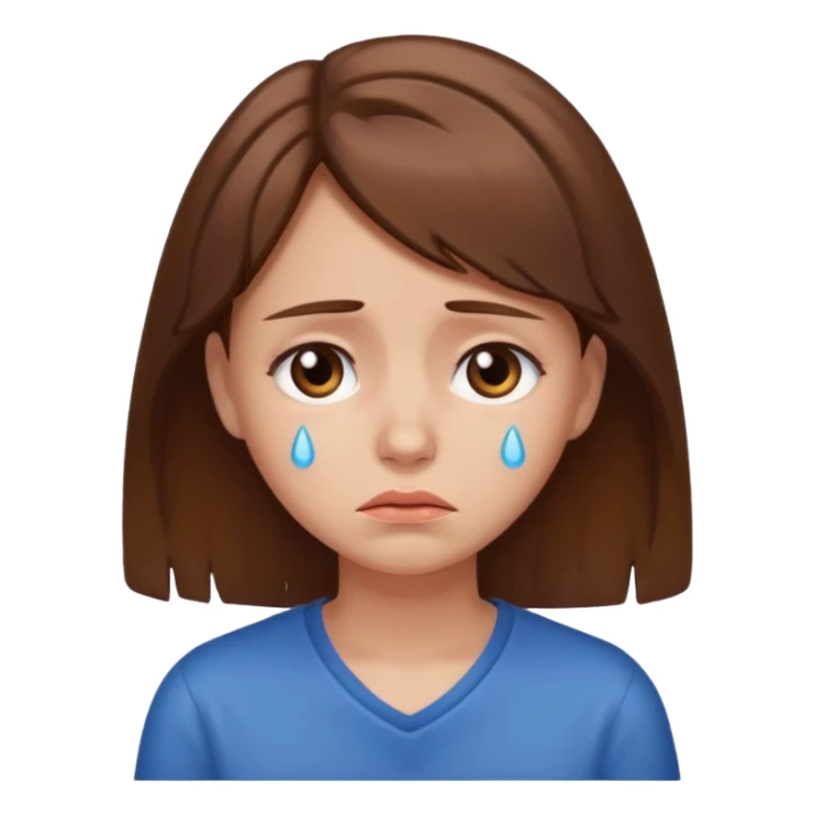Sad brown hair girl sticker