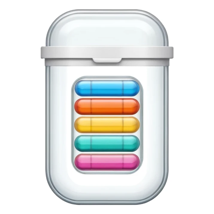 medicine capsule in case in nutral colors sticker