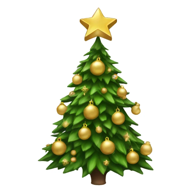 christmas tree with gold decoration sticker