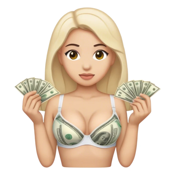 Money stuffed in bra sticker