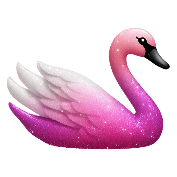 Pink ombre swan with glitter sticker