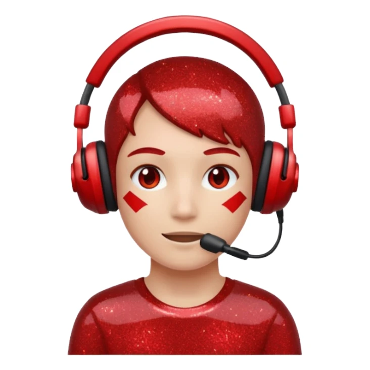 red glitter gamer sticker
