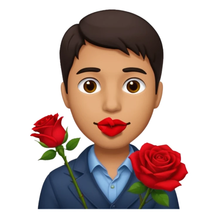 Ağızında gül olan adam sticker