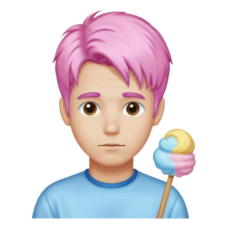 cotton candy haired man and  just face sticker