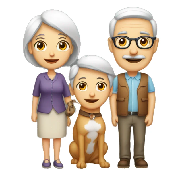 papá y mamá con perro salchica sticker