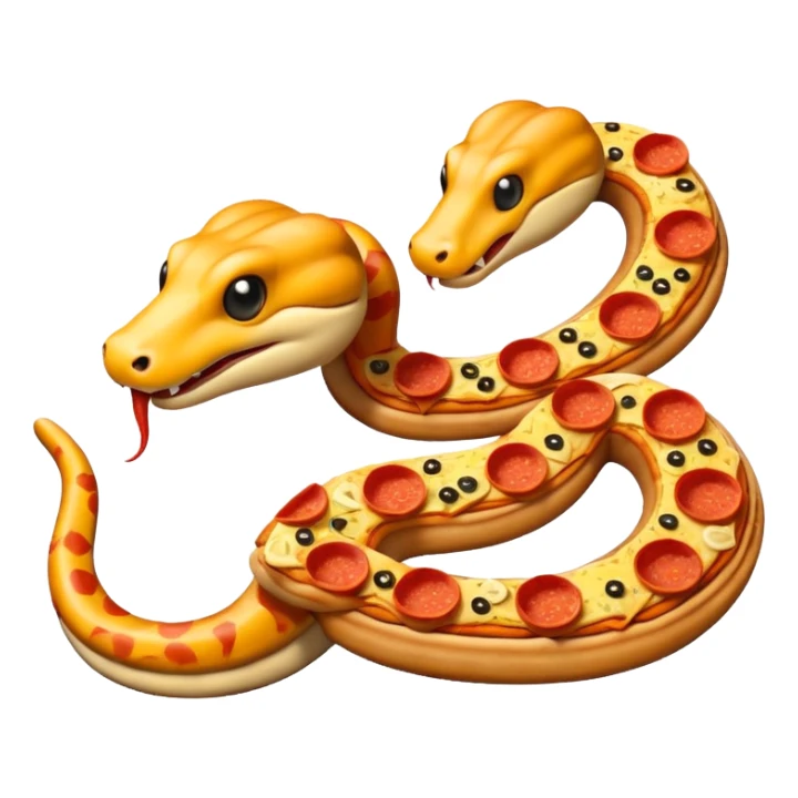 Snake made out of pizza sticker