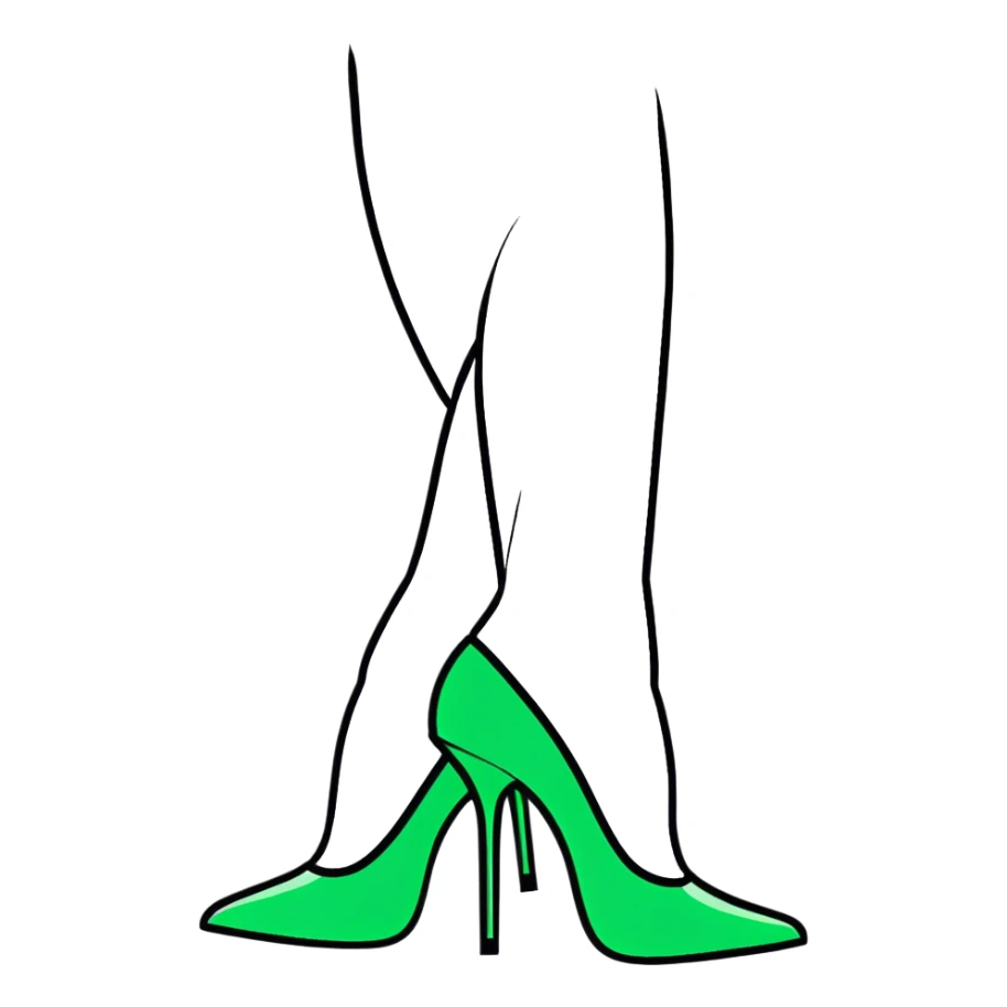 women's high heels green sticker