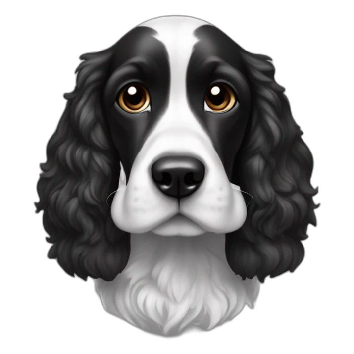 Black en white cocker spanniel sticker