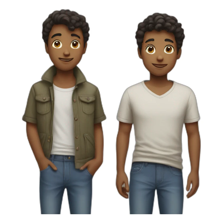 four boys in casual poses sticker