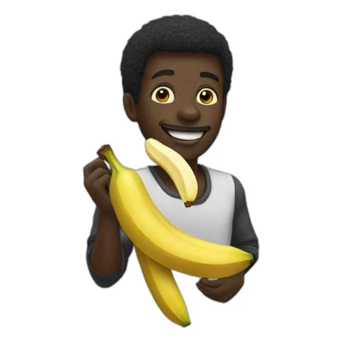 blackman eating banana sticker