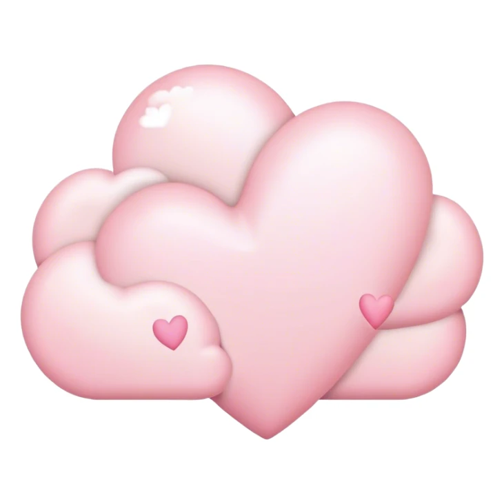 Cloud around pastel pink hearts sticker