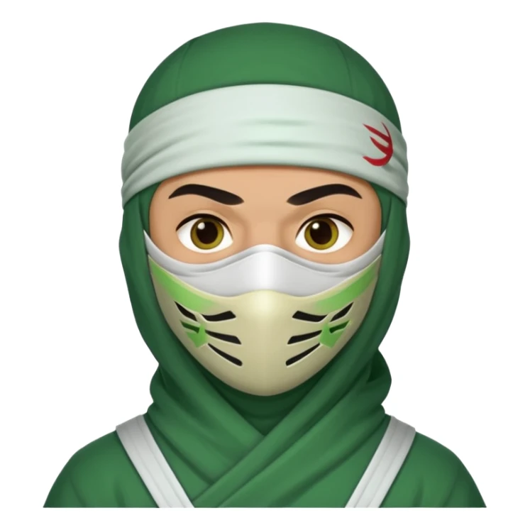 Ninja arab green and white with mask  sticker