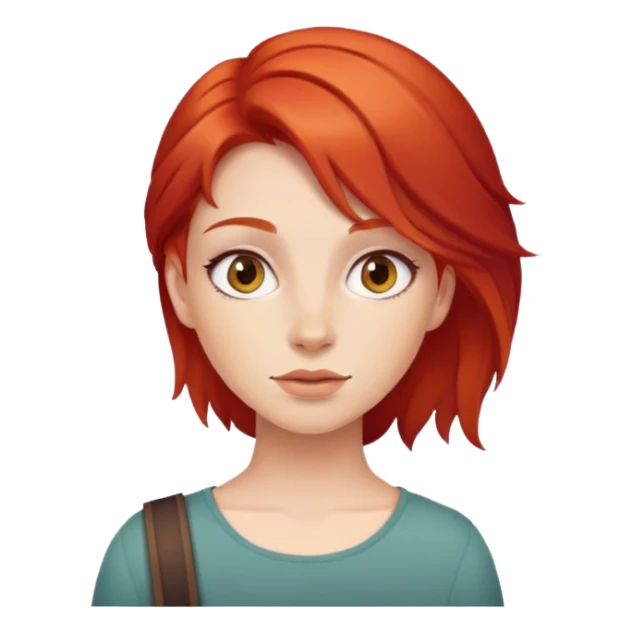 Girl whit rde hair sticker