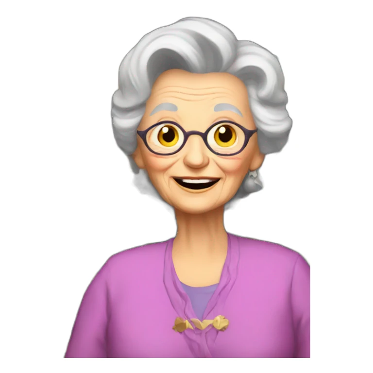 Old lady winning on a slot machine sticker