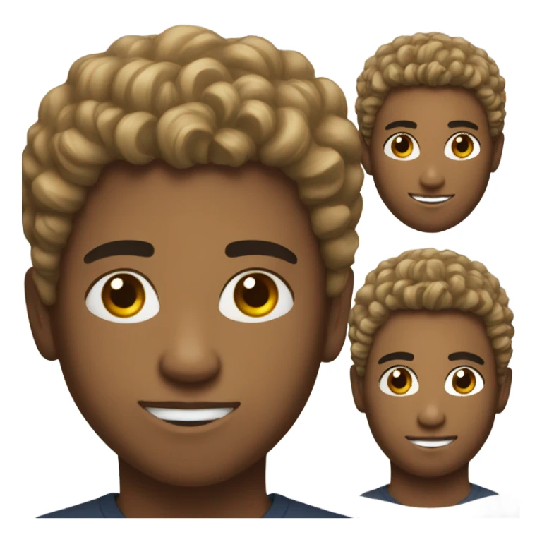 Young mixed man with short curly hair sticker