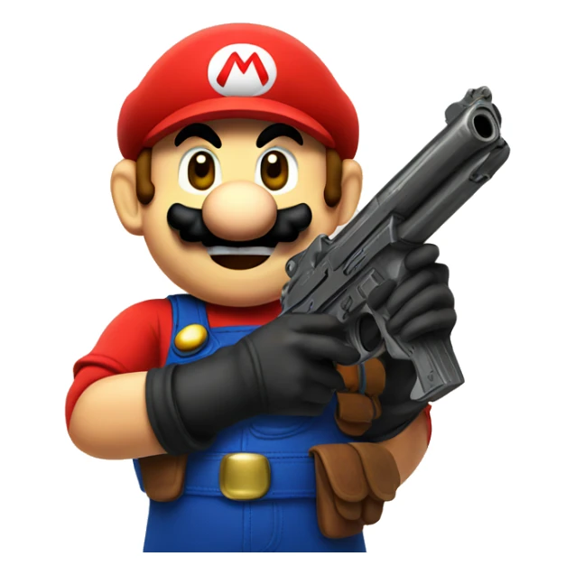 mario with gun emoji sticker