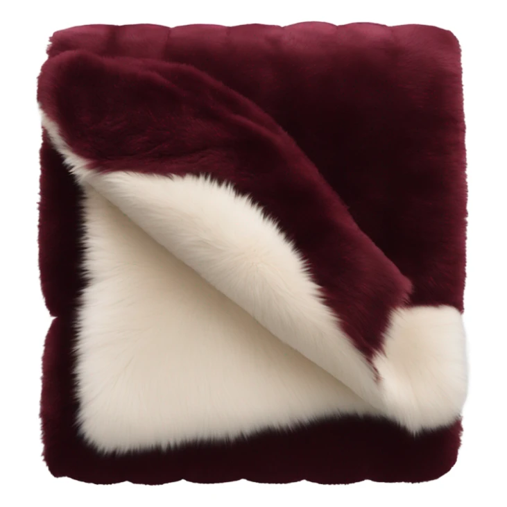 burgundy luxury fur folded blanket sticker