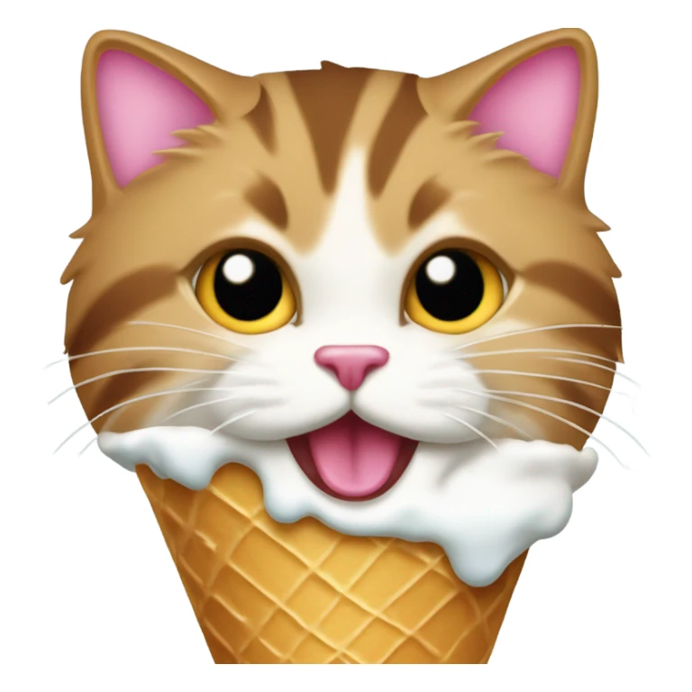 Cat eating ice cream sticker