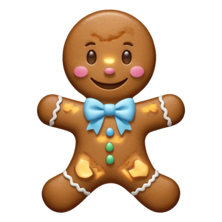 Gingerbread man with light blue bow sticker