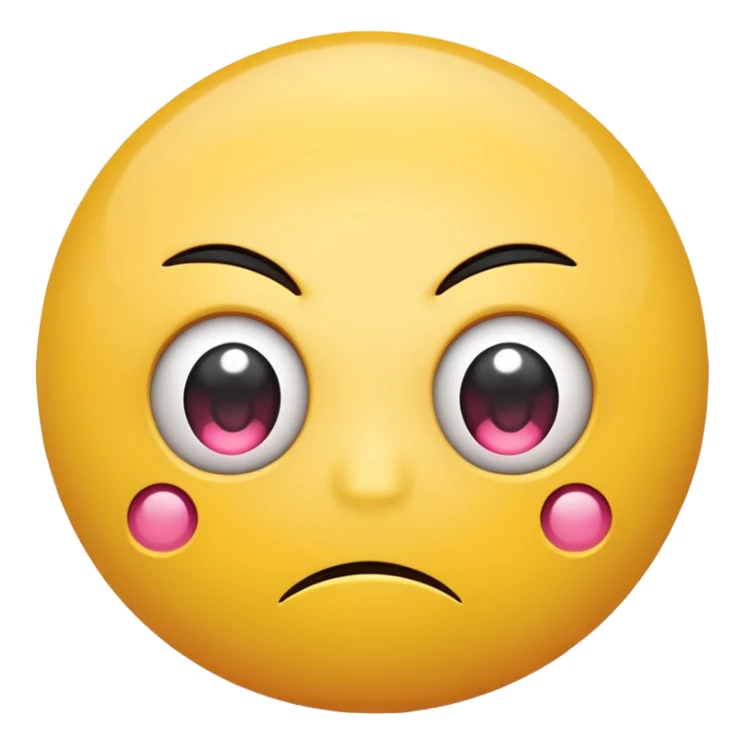 two emojis not happy stuck together no pink cheeks sticker