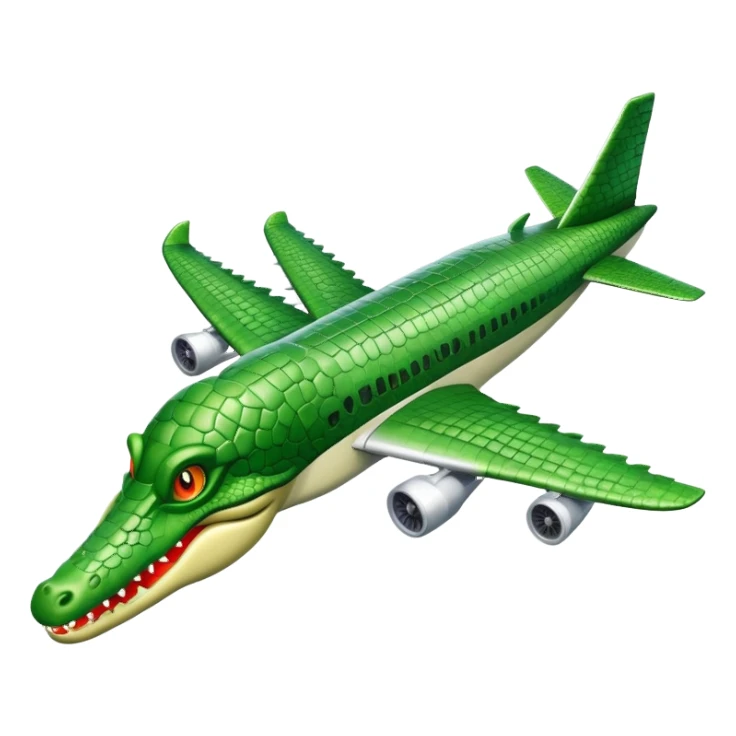 Un avión con cabeza de cocodrilo sticker