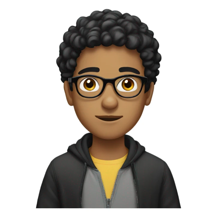 Moroccan Teenage boy with black glasses sticker