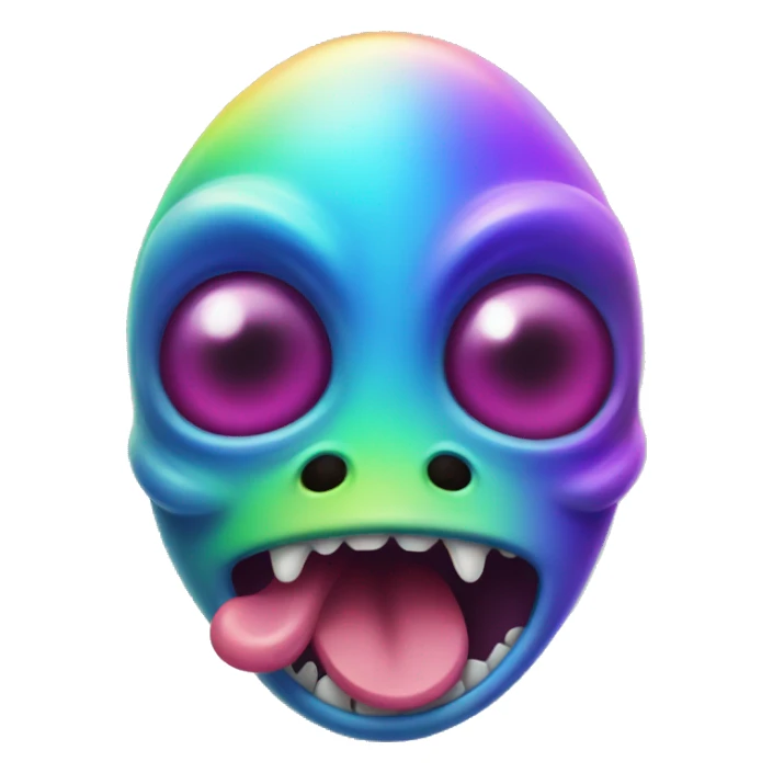 Rainbow alien with tongue sticker
