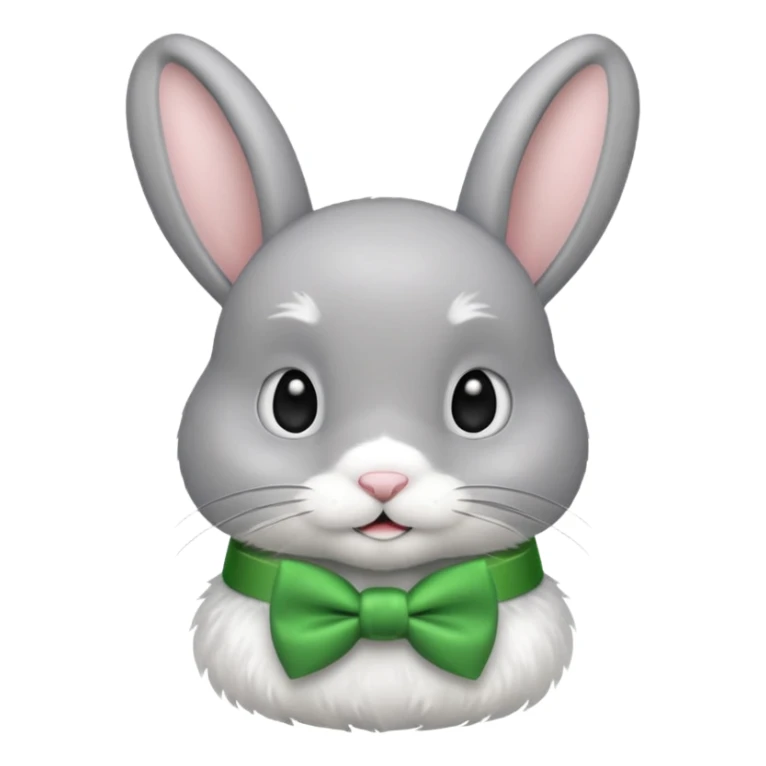 grey bunny with green bowtie sticker