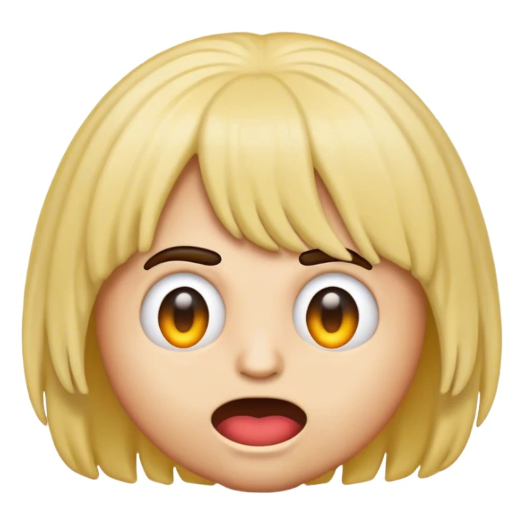Mad emoji with a wig on sticker