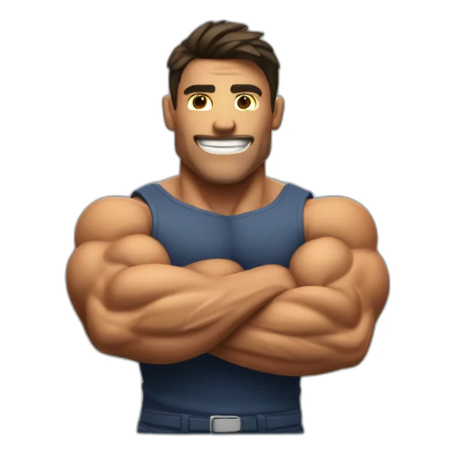 Shredded muscular manly man flexing biceps sticker