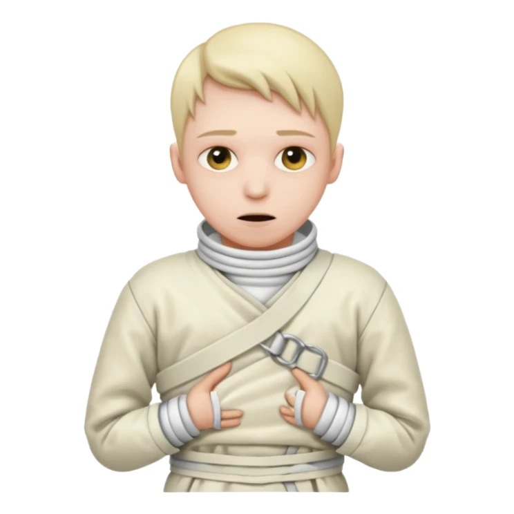 Пациент психиатрической больницы в смирительной рубашке sticker