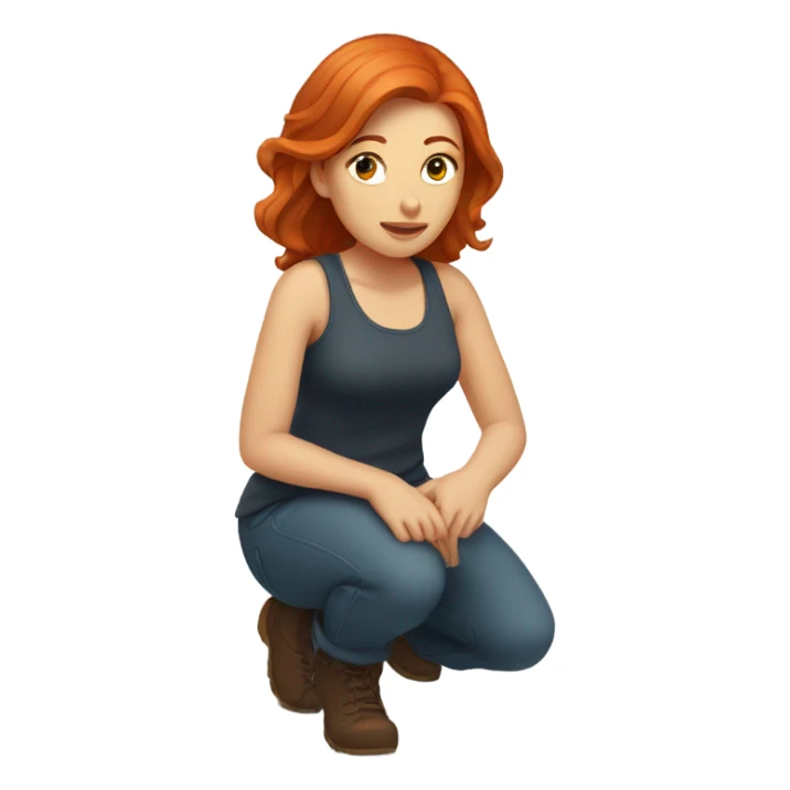 Redhead woman kneeling sticker