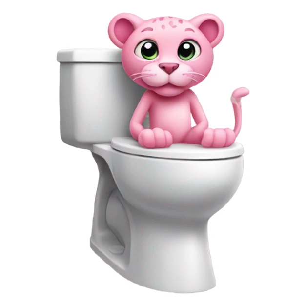 Pink panther on a toilet sticker