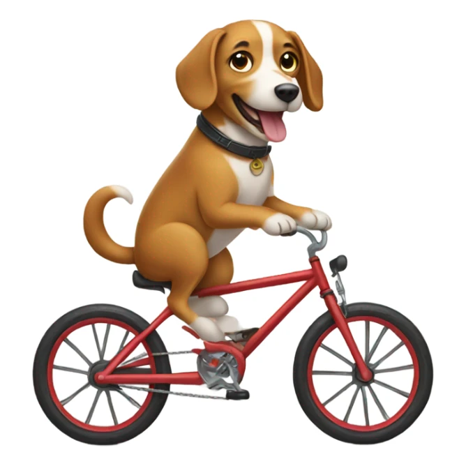 Dog riding on a bike sticker
