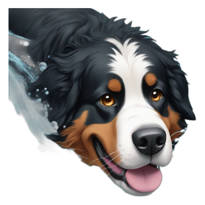 Bernese mountain dog swimming sticker