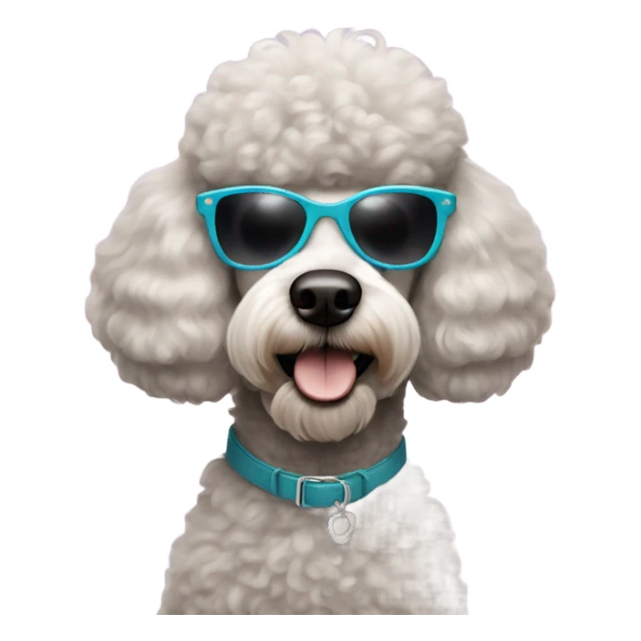 Poodle wearing sunglasses  sticker