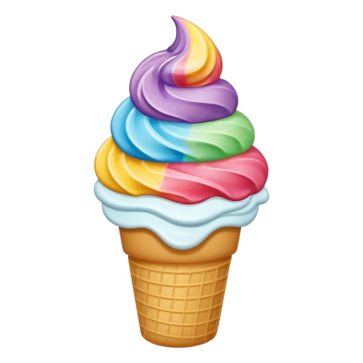 Ice Cream Rainbow Swirl Soft Serve sticker
