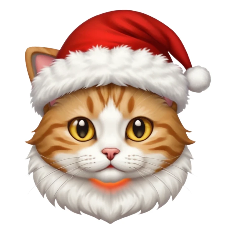 Un gato con gorro navideño sticker