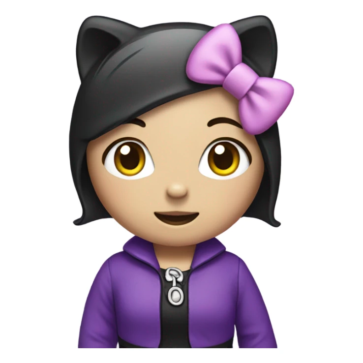 Hello kitty wearing purple and black sticker