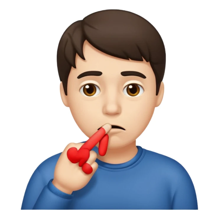 emoji imbarazzata con dito in bocca sticker