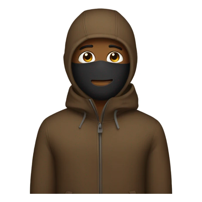 Brown male with a ski mask on sticker