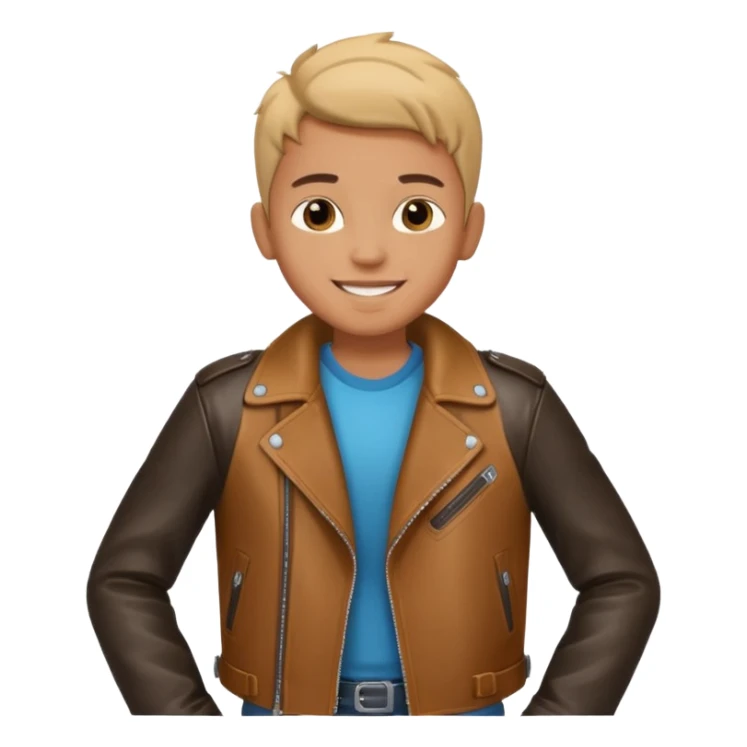 Boy in leather jocket, full body, different colors leather jocket, close up sticker