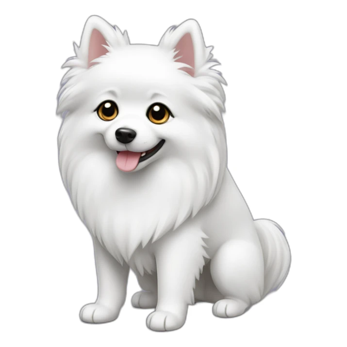 Japanese spitz dog white sticker